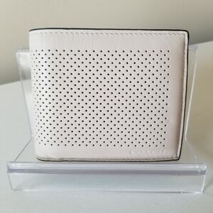 Coach Perforated Leather Bi-Fold Wallet With Removable Card Holder